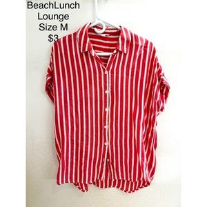 BeachLunchLounge red white striped